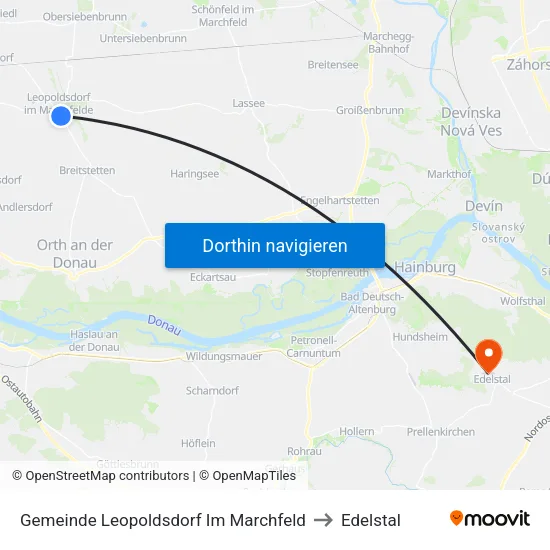 Gemeinde Leopoldsdorf Im Marchfeld to Edelstal map