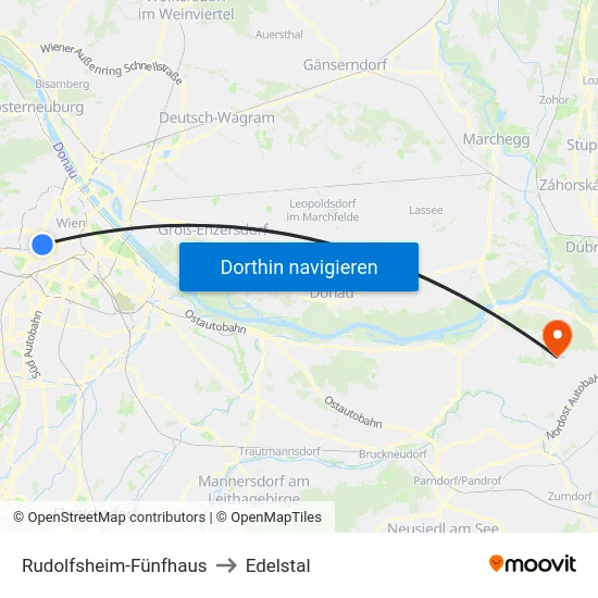 Rudolfsheim-Fünfhaus to Edelstal map
