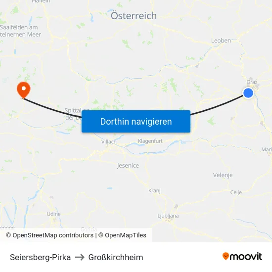 Seiersberg-Pirka to Großkirchheim map