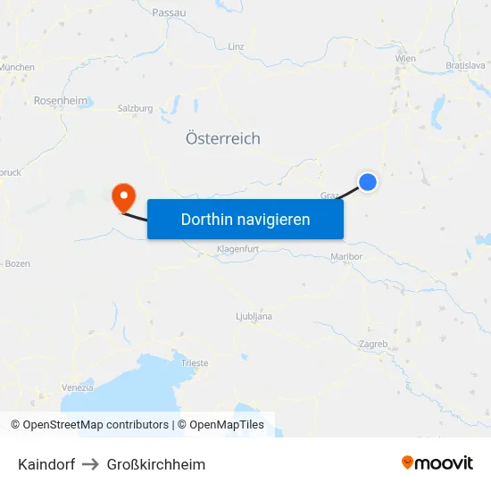 Kaindorf to Großkirchheim map