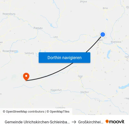 Gemeinde Ulrichskirchen-Schleinbach to Großkirchheim map