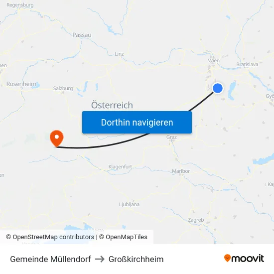 Gemeinde Müllendorf to Großkirchheim map