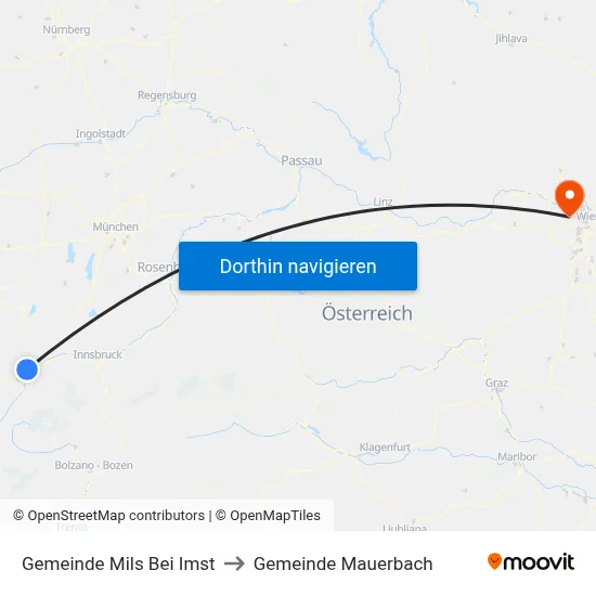 Gemeinde Mils Bei Imst to Gemeinde Mauerbach map