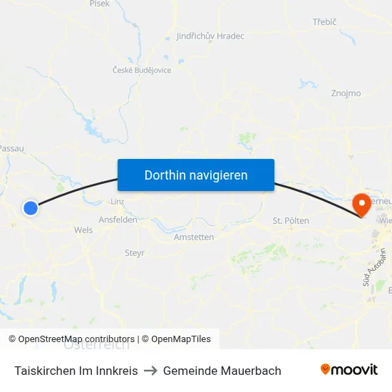 Taiskirchen Im Innkreis to Gemeinde Mauerbach map
