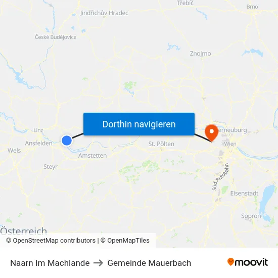 Naarn Im Machlande to Gemeinde Mauerbach map