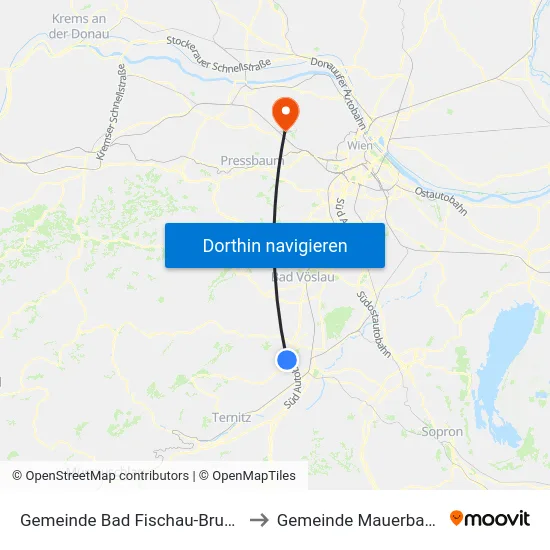Gemeinde Bad Fischau-Brunn to Gemeinde Mauerbach map