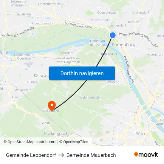 Gemeinde Leobendorf to Gemeinde Mauerbach map