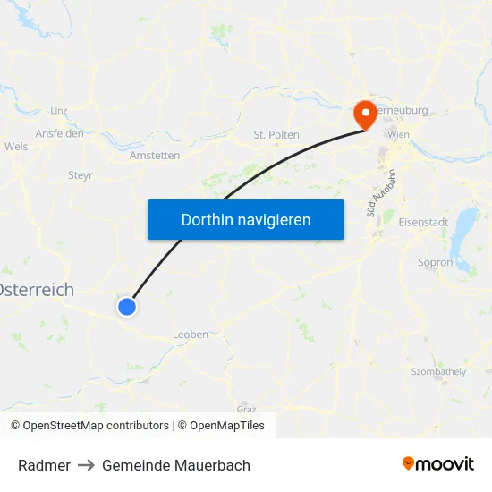 Radmer to Gemeinde Mauerbach map