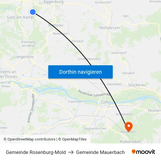 Gemeinde Rosenburg-Mold to Gemeinde Mauerbach map