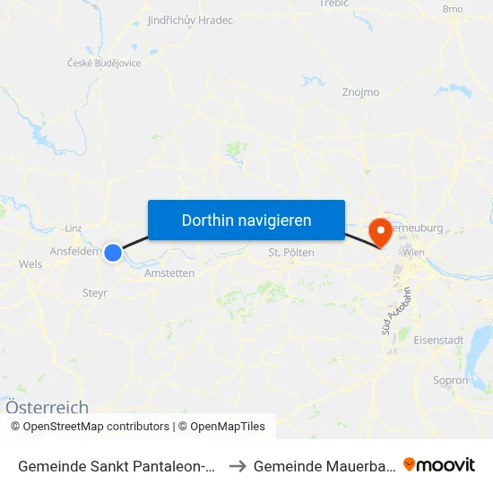 Gemeinde Sankt Pantaleon-Erla to Gemeinde Mauerbach map