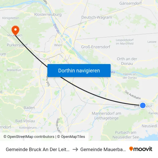 Gemeinde Bruck An Der Leitha to Gemeinde Mauerbach map