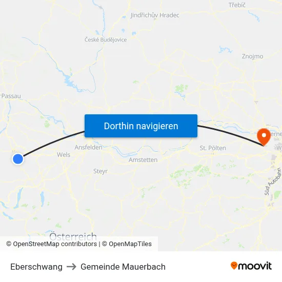 Eberschwang to Gemeinde Mauerbach map