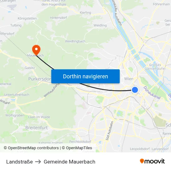 Landstraße to Gemeinde Mauerbach map