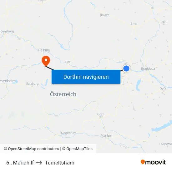 6., Mariahilf to Tumeltsham map