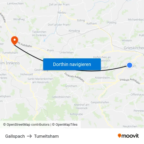 Gallspach to Tumeltsham map