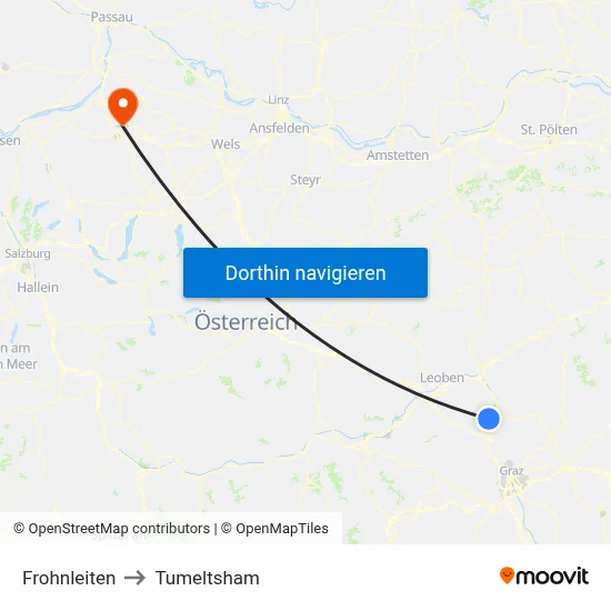 Frohnleiten to Tumeltsham map