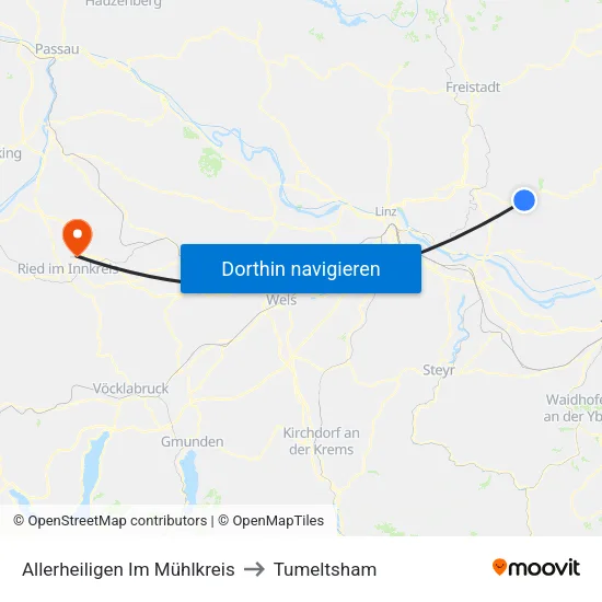 Allerheiligen Im Mühlkreis to Tumeltsham map