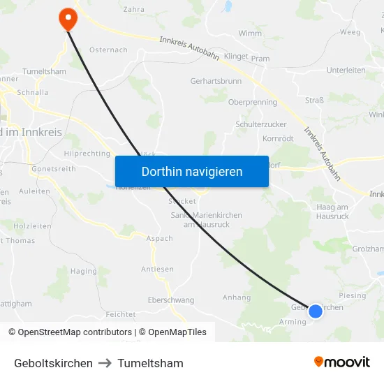 Geboltskirchen to Tumeltsham map