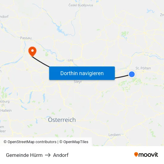 Gemeinde Hürm to Andorf map