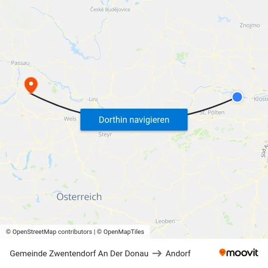 Gemeinde Zwentendorf An Der Donau to Andorf map