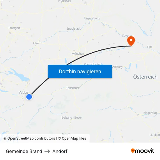 Gemeinde Brand to Andorf map