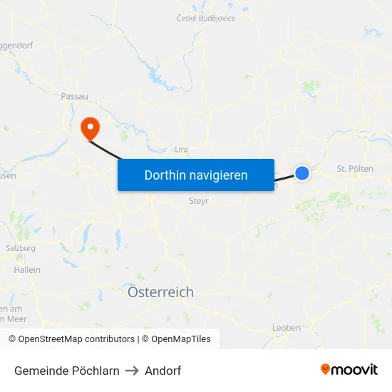 Gemeinde Pöchlarn to Andorf map