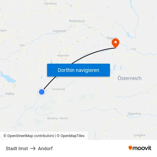 Stadt Imst to Andorf map