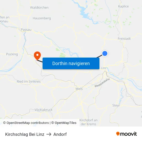 Kirchschlag Bei Linz to Andorf map
