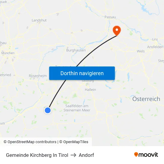 Gemeinde Kirchberg In Tirol to Andorf map