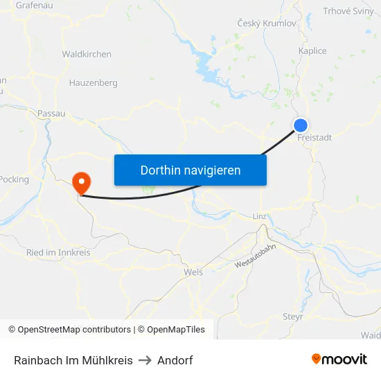 Rainbach Im Mühlkreis to Andorf map