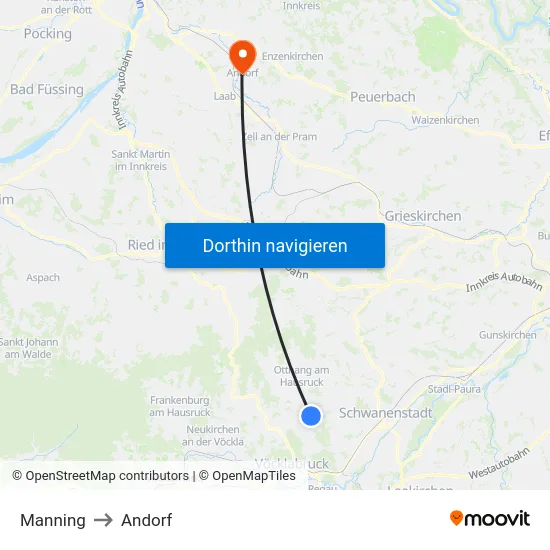 Manning to Andorf map