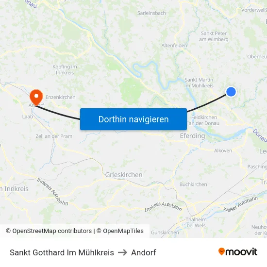 Sankt Gotthard Im Mühlkreis to Andorf map