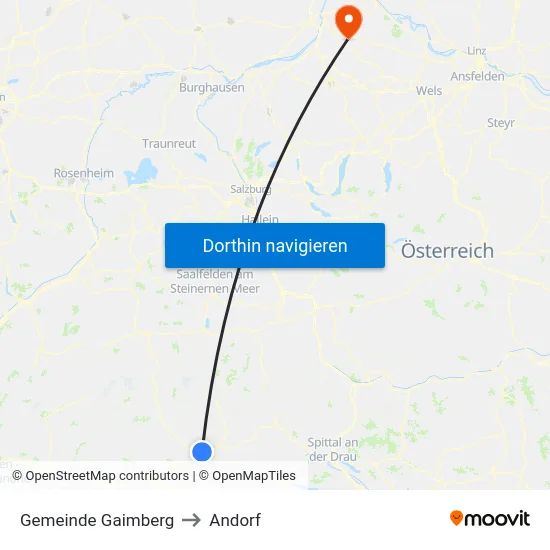 Gemeinde Gaimberg to Andorf map