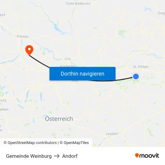 Gemeinde Weinburg to Andorf map