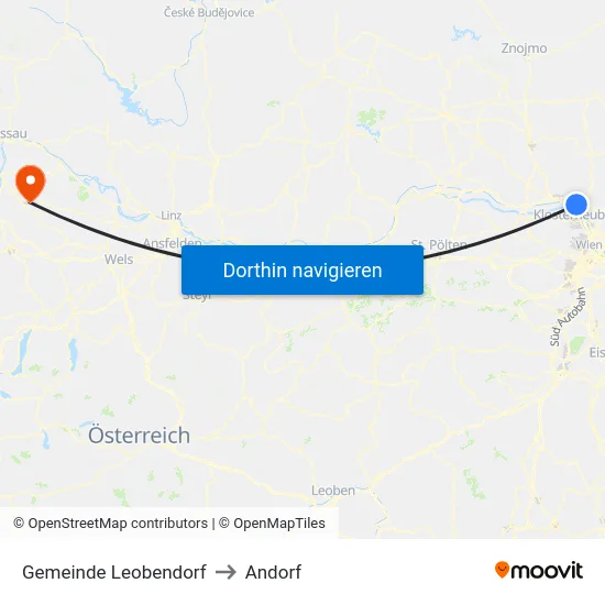 Gemeinde Leobendorf to Andorf map