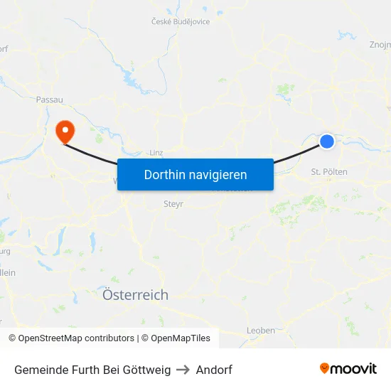 Gemeinde Furth Bei Göttweig to Andorf map
