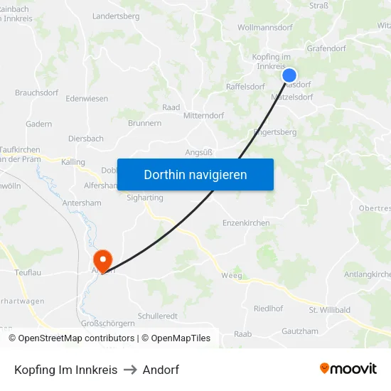 Kopfing Im Innkreis to Andorf map