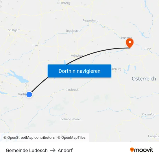 Gemeinde Ludesch to Andorf map
