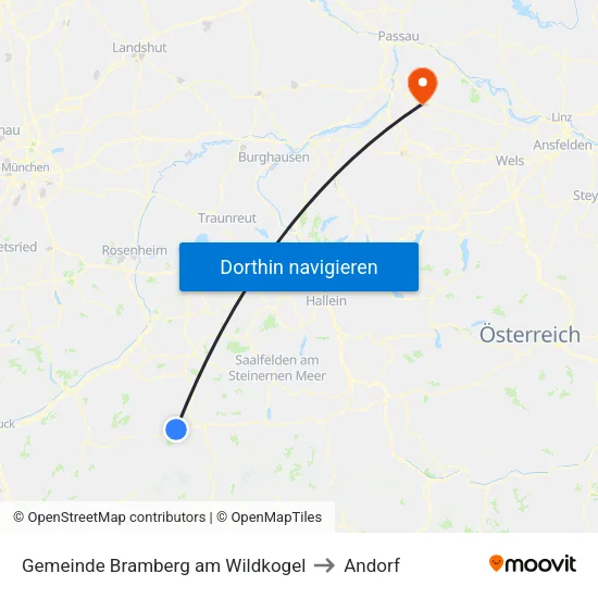Gemeinde Bramberg am Wildkogel to Andorf map