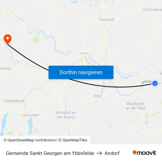 Gemeinde Sankt Georgen am Ybbsfelde to Andorf map