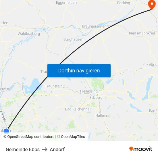 Gemeinde Ebbs to Andorf map