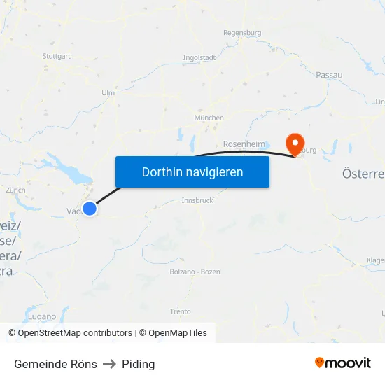 Gemeinde Röns to Piding map