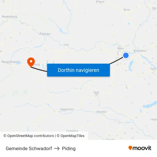 Gemeinde Schwadorf to Piding map