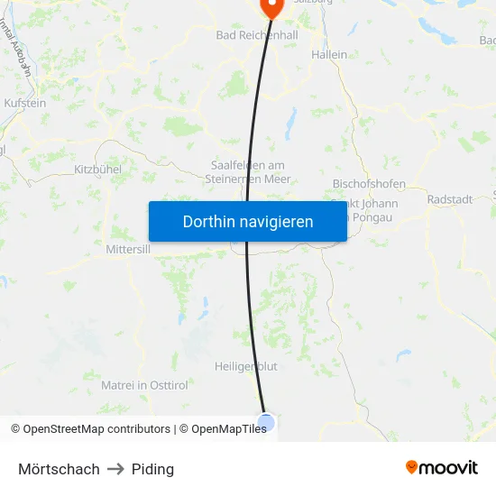 Mörtschach to Piding map