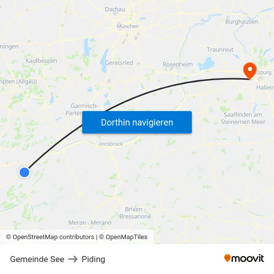 Gemeinde See to Piding map