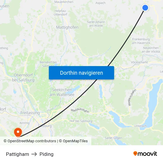 Pattigham to Piding map