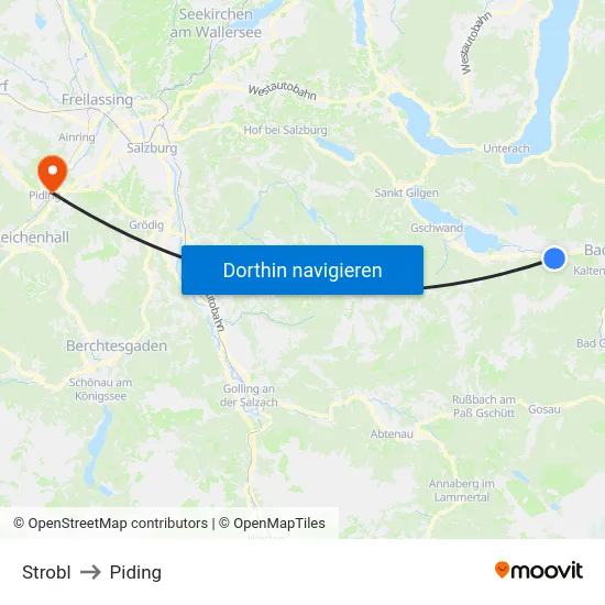 Strobl to Piding map
