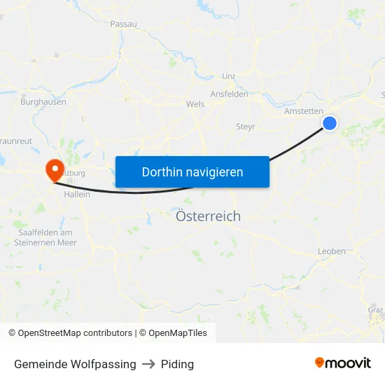 Gemeinde Wolfpassing to Piding map