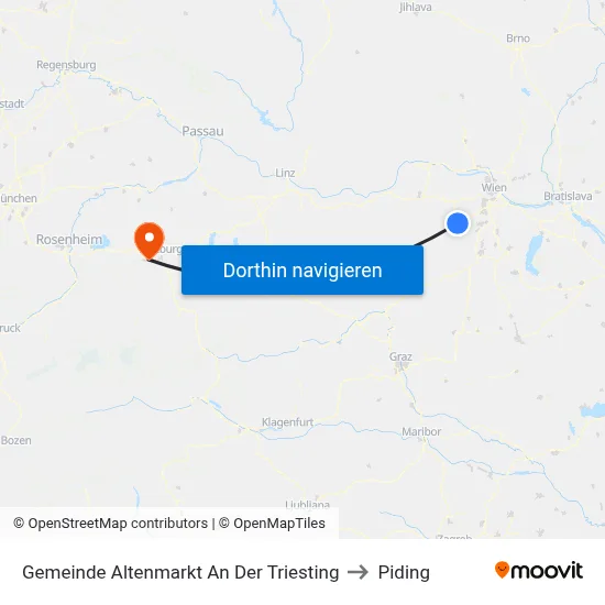 Gemeinde Altenmarkt An Der Triesting to Piding map