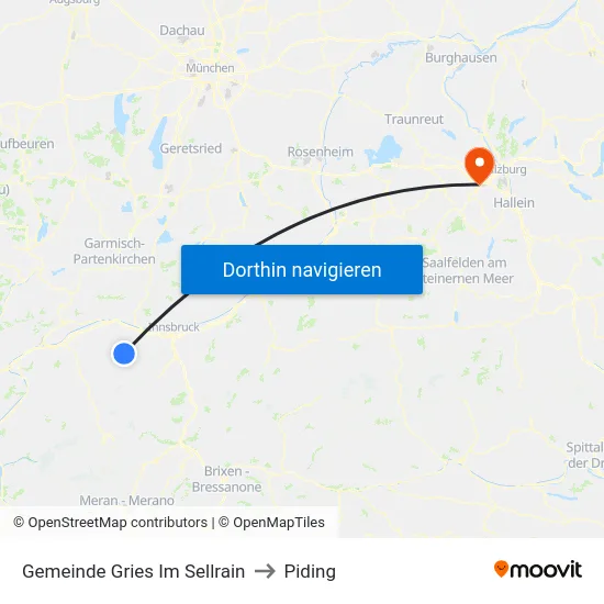 Gemeinde Gries Im Sellrain to Piding map